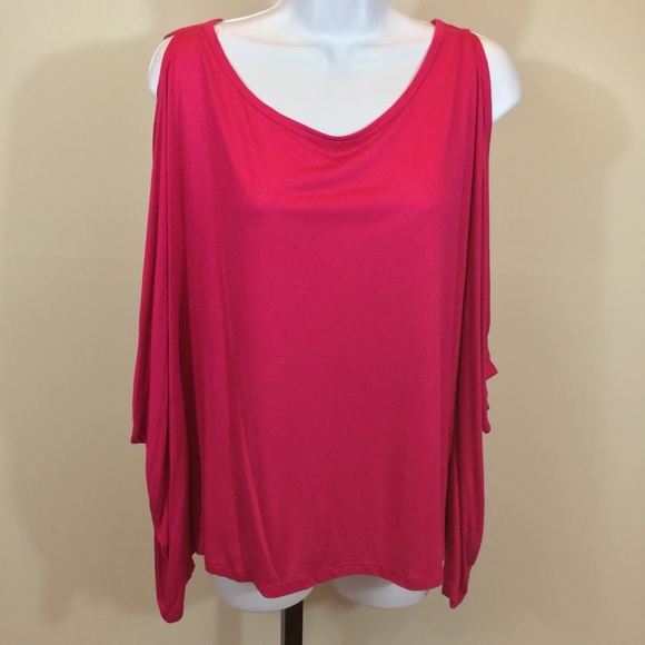 NWT So Soft Pink Cold-Shoulder Kaftan Top - Picture 2 of 4